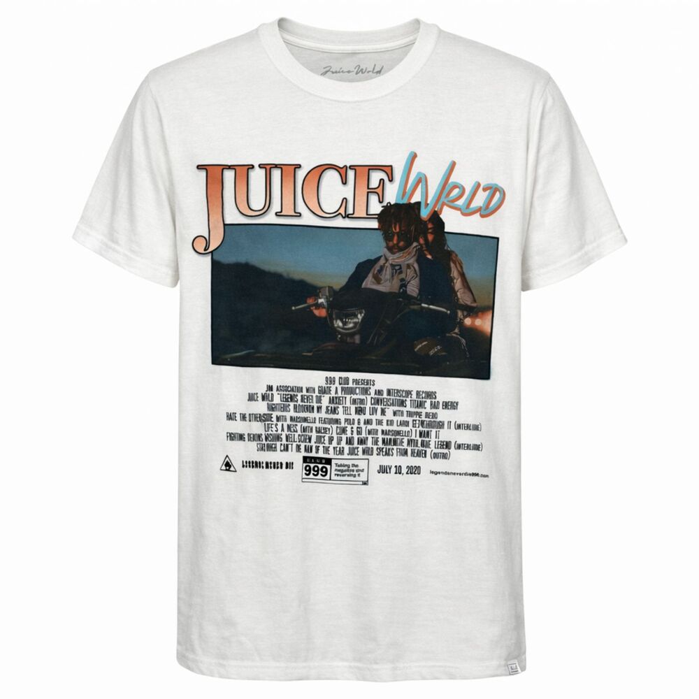 JUICE WRLD 999 GRAPHIC CASUAL CLASSIC RIP HIP HOP RAPPER SONGWRITER ARTIST TEE